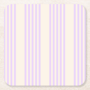 Lilac lila und beige fünf Streifen Rechteckiger Pappuntersetzer