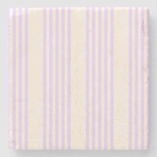 Lilac lila und beige fünf Streifen Steinuntersetzer (Vorderseite)