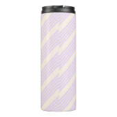 Lilac lila und beige fünf Streifen Thermosbecher (Rückseite)
