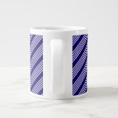 Lilac lila und blau fünf Streifen Muster Jumbo-Tasse (Rückseite)