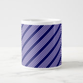 Lilac lila und blau fünf Streifen Muster Jumbo-Tasse (Vorderseite)