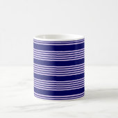 Lilac lila und blau fünf Streifen Muster Kaffeetasse (Mittel)