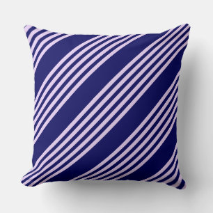 Lilac lila und blau fünf Streifen Muster Kissen