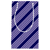 Lilac lila und blau fünf Streifen Muster Kleine Geschenktüte (Vorderseite)