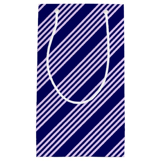 Lilac lila und blau fünf Streifen Muster Kleine Geschenktüte (Vorderseite)