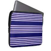 Lilac lila und blau fünf Streifen Muster Laptopschutzhülle (Vorne Rechts)