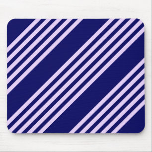 Lilac lila und blau fünf Streifen Muster Mousepad