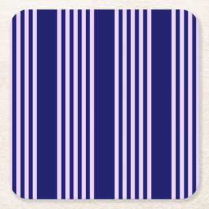Lilac lila und blau fünf Streifen Muster Rechteckiger Pappuntersetzer