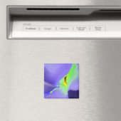 Lilac Lila und Neon Green Floral Design Magnet (In Situ (Geschirrspüler))