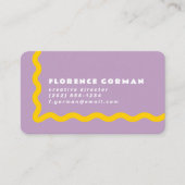 Lilac-Lila und sonnige Gelbe Wavy-Frame Visitenkarte (Vorderseite)