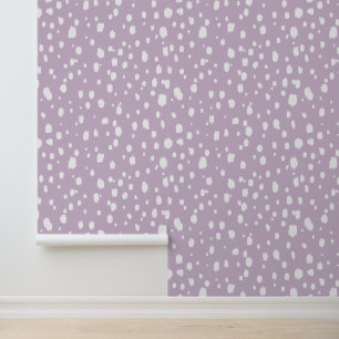 Lilac Lila und weiße Abstrakte Punkte Tapete