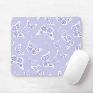 Lilac Lila und White Butterfly Motif Muster Mousepad