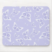 Lilac Lila und White Butterfly Motif Muster Mousepad (Vorne)