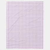Lilac Lila und White Pastel Gingham Karos Fleecedecke (Vorderseite)