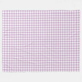Lilac Lila und White Pastel Gingham Karos Fleecedecke (Vorderseite (Horizontal))