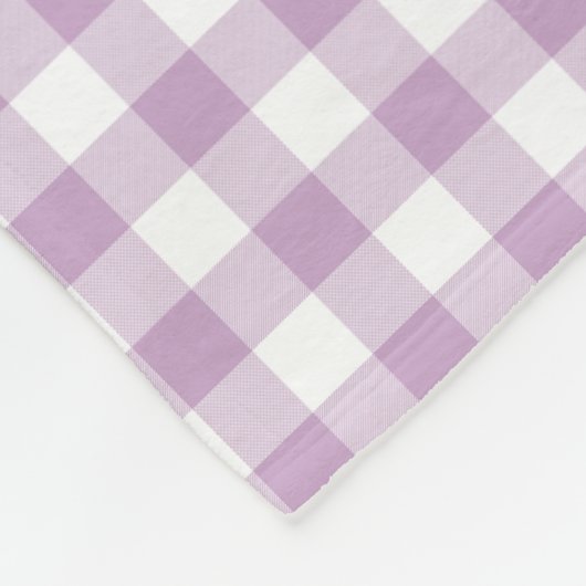 Lilac Lila und White Pastel Gingham Karos Fleecedecke (Ecke)