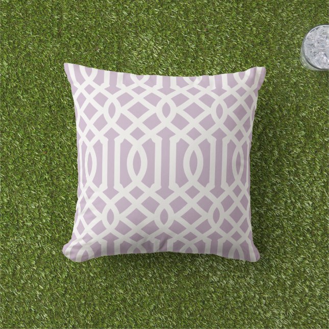 Lilac Lila und White Trellis Muster Kissen (Golfball-Marker)