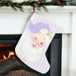 Lilac Lila Vintag Santa Wink Weihnachten Strumpf Kleiner Weihnachtsstrumpf