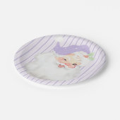 Lilac Lila Vintag Winking Weihnachtsfest Party Pappteller (Schrägansicht)