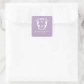 Lilac Lila Wappen Monogram Wedding Stickers (Tasche)