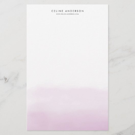 Lilac Lila Watercolor Ombre Gradient Custom Briefpapier (Vorderseite)