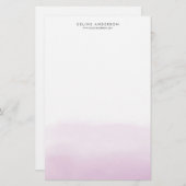 Lilac Lila Watercolor Ombre Gradient Custom Briefpapier (Vorne/Hinten)