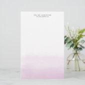 Lilac Lila Watercolor Ombre Gradient Custom Briefpapier (Stehend Vorderseite)