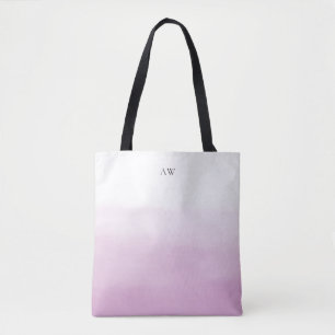Lilac Lila Watercolor Ombre Modern Monogram Tasche