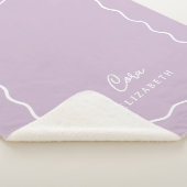 Lilac Lila Wavy Border Mit Monogramm Sherpadecke (3/4)