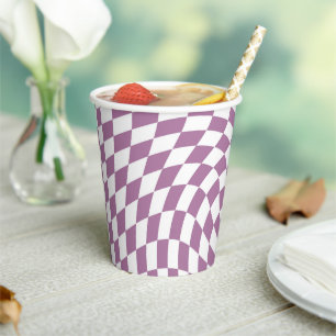 Lilac Lila Wedding Collection Karo überprüft Pappbecher