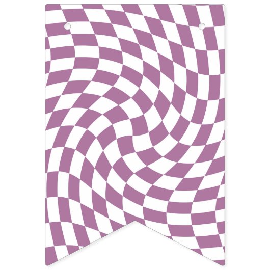 Lilac Lila Wedding Collection Karo überprüft Wimpelkette (Erste Fahne)