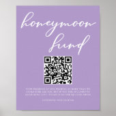 Lilac Lila Wedding Honeymoon Fund QR Code Poster (Vorne)