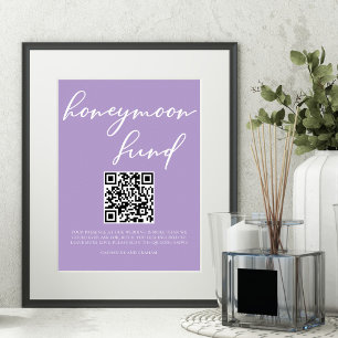 Lilac Lila Wedding Honeymoon Fund QR Code Poster