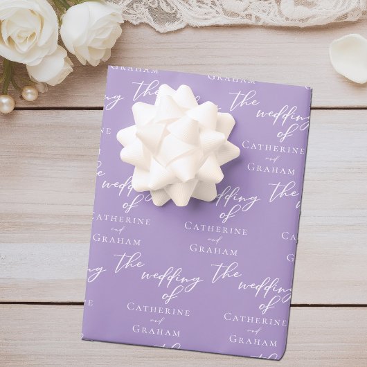 Lilac Lila Wedding Personalisiert Geschenkpapier Set