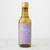 Lilac Lila Wedding Personalisiert Mini Weinetikett (Vorderseite)