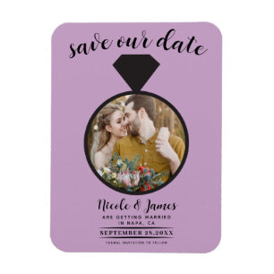 Lilac Lila Wedding Ring Foto Save the Date Magnet