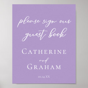 Lilac Lila Wedding Sign Our Guest Book Poster