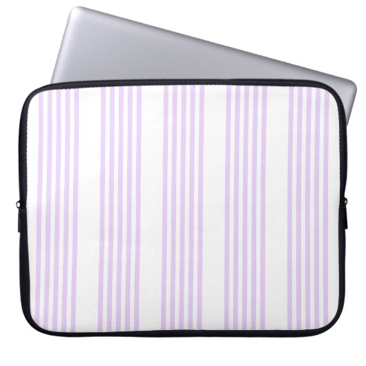 Lilac-lila-weiß-Streifen Laptopschutzhülle (Vorderseite)