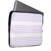 Lilac-lila-weiß-Streifen Laptopschutzhülle (Vorne Rechts)