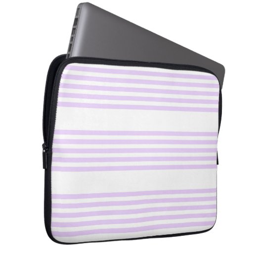 Lilac-lila-weiß-Streifen Laptopschutzhülle (Vorne Rechts)