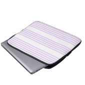 Lilac-lila-weiß-Streifen Laptopschutzhülle (Vorne Knopf)
