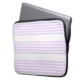 Lilac-lila-weiß-Streifen Laptopschutzhülle (Vorderseite Links)