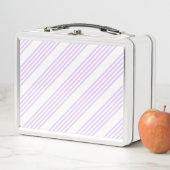 Lilac-lila-weiß-Streifen Metall Brotdose (Beispiel)