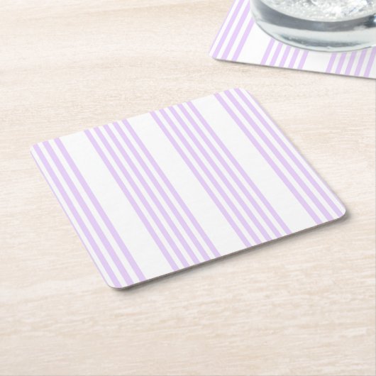 Lilac-lila-weiß-Streifen Rechteckiger Pappuntersetzer (angewinkelt)
