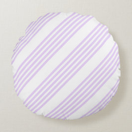 Lilac-lila-weiß-Streifen Rundes Kissen