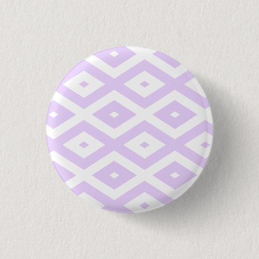 Lilac-lila-weißes Diamantmuster Button (Vorderseite)