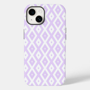 Lilac-lila-weißes Diamantmuster Case-Mate iPhone 14 Hülle