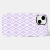 Lilac-lila-weißes Diamantmuster Case-Mate iPhone Hülle (Rückseite (Horizontal))