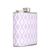 Lilac-lila-weißes Diamantmuster Flachmann (Rechts)