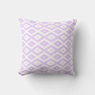 Lilac-lila-weißes Diamantmuster Kissen